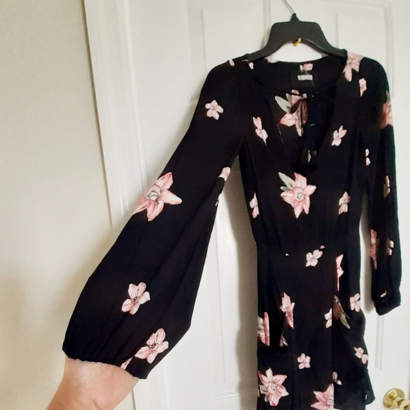 Reformation Black Floral Mini Dress - Picture 8 of 14